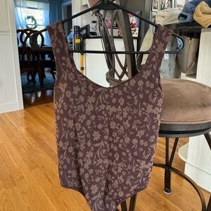 Free People Brown Floral Bodysuit
